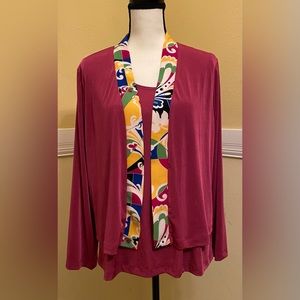 CSC Studio Tank top & Jacket Set; Large; Fuchsia; NWOT.